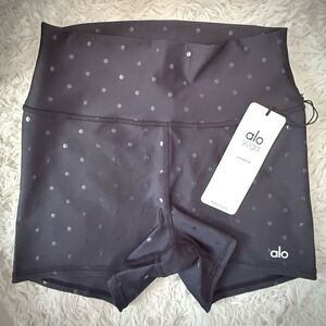 Alo Yoga Women's Black Polka Dot Shorts